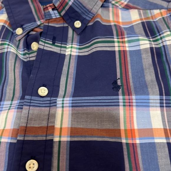 Ralph Lauren Polo plaid cotton poplin shirt- blue multi- size 6 - Picture 2 of 5